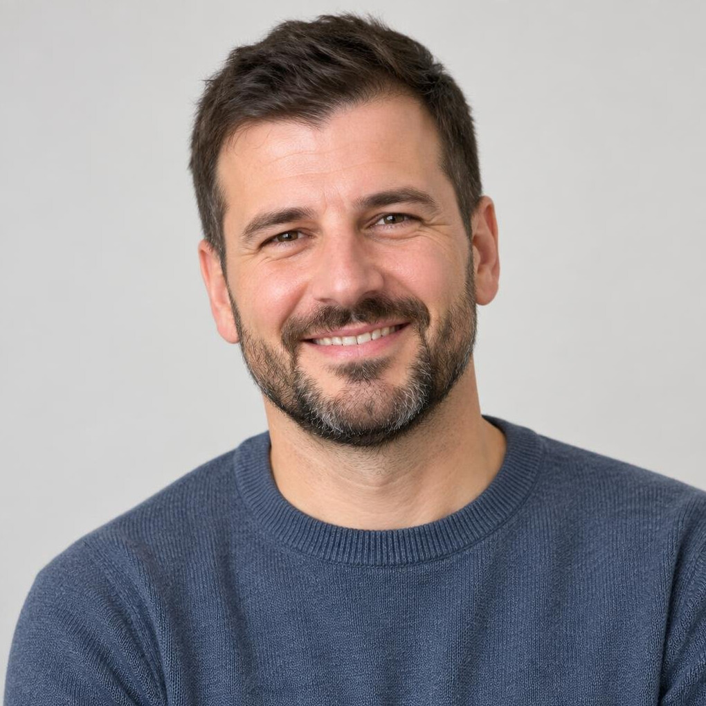 Studio portrait of a Croatian man in his late thirties